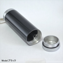 アイコス対応携帯灰皿アッシュシリンダースリム　ブラック直径26mm×高さ81mm