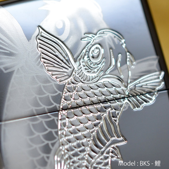 レーザー&エッチング鯉の飛躍-銀(2BKS-鯉)2BKS-CARP2