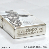 Zippoキリスト銀いぶし加工