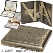 この(紙巻き&手巻きたばこ兼用シガレットケース85mm×18本収納70mm×22~26本収納 A-CASE（エーケース） 真鍮古美アラベスク 1-17629-31)の商品詳細ページを見る
