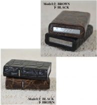革巻き本クロコダイル革ブラック