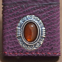 限定生産 Lizard Leatherトカゲ革巻き メタル石付きレッド（赤メノウ） 