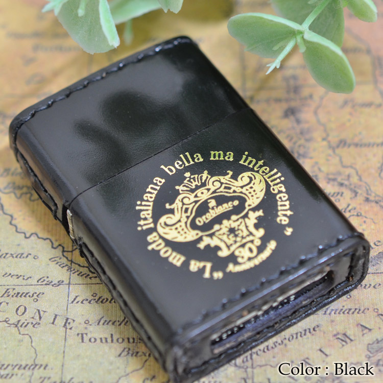 30個限定生産Orobianco オロビアンコ 30周年記念ZIPPO 本牛革巻き Black(黒)