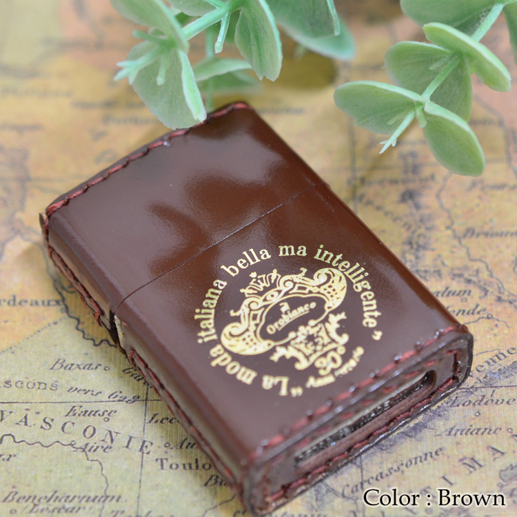 30個限定生産Orobianco オロビアンコ 30周年記念ZIPPO 本牛革巻き Brown(茶)