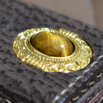 限定生産 Lizard Leatherトカゲ革巻き メタル石付きブラウン（タイガーアイ） 