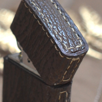 限定生産 Lizard Leatherトカゲ革巻き メタル石付きブラウン（タイガーアイ） 